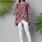 Ahalyaa Women Mauve Organza Digital Printed Tunic | Swadesiicart