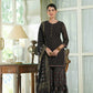 Juniper Black Georgette Festive Floral Print Straight Tunic-Sharara For Women | Swadesiicart