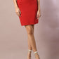 Myshka Women's Red Solid Shawl Neck Party Top With Skirt Co-ord set - Swadesiicart