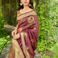 Vamsee Nikita Wine Cotton Saree - Swadesiicart