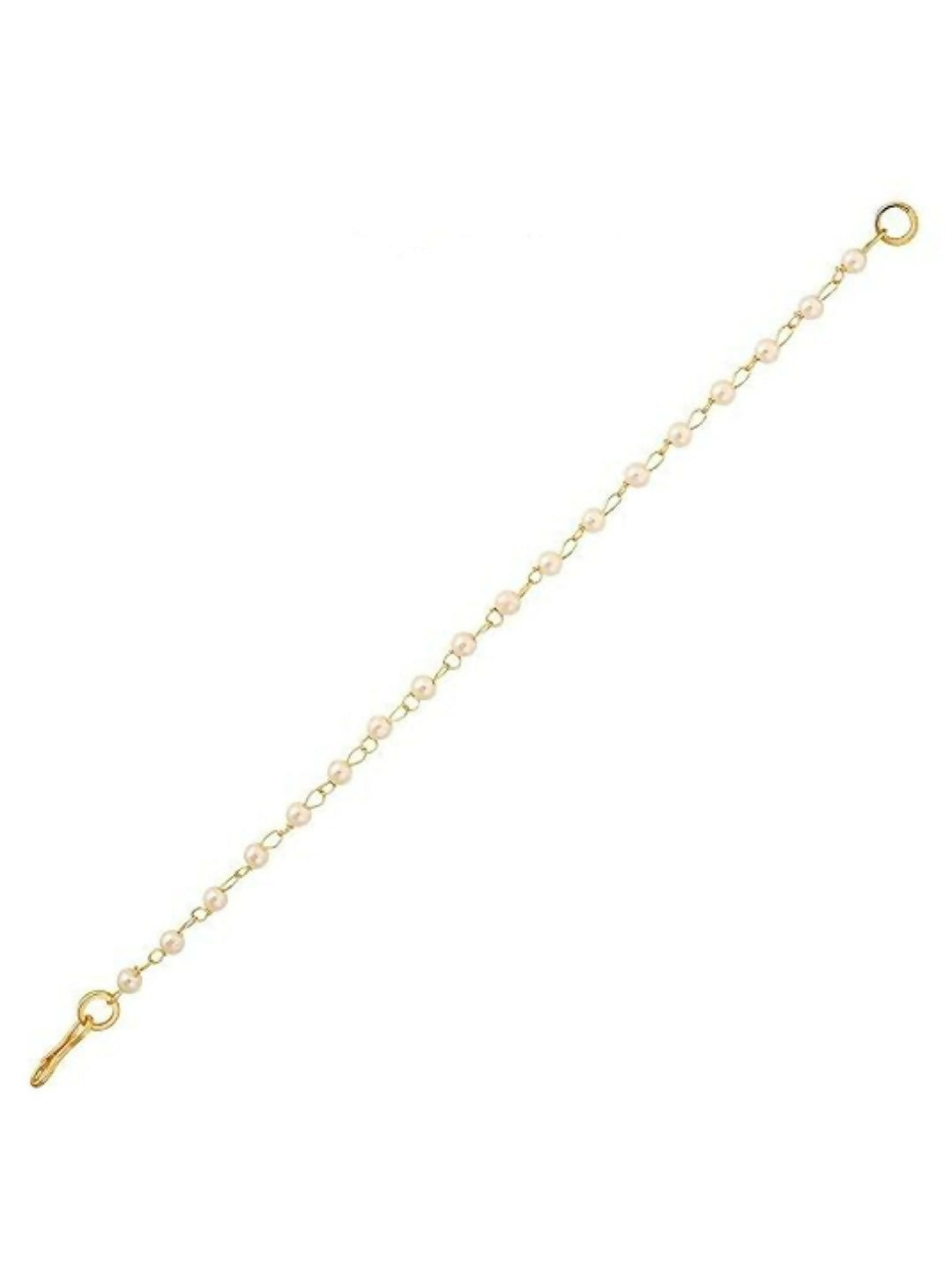 NVR Pearl Studded Classic Gold-Polished 1 Line Ear Chain Ear Cuff | Swadesiicart
