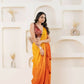 Yellow Satin Pedding Designer, Printed Party Wear Ready To Wear Saree - Femina | Swadesiicart