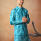 Breezy Leaves Print Cotton Nehru Jacket Set by Hilo Design