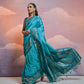 Vishnu Weaves Women's Firozi Soft Silk Zari Woven Saree with Blouse - Swadesiicart