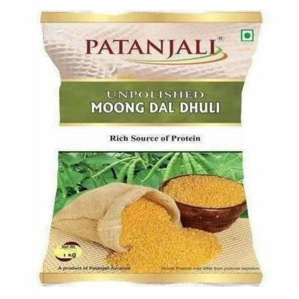 Patanjali Unpolished Moong Dal Dhuli (1 kg) - Swadesiicart