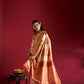 Joban Fashion Cream & Pink Plain With Weaving Border Banarasi Silk Sarees | Swadesiicart