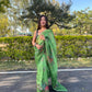 Vamsee Green Organza Saree - Swadesiicart