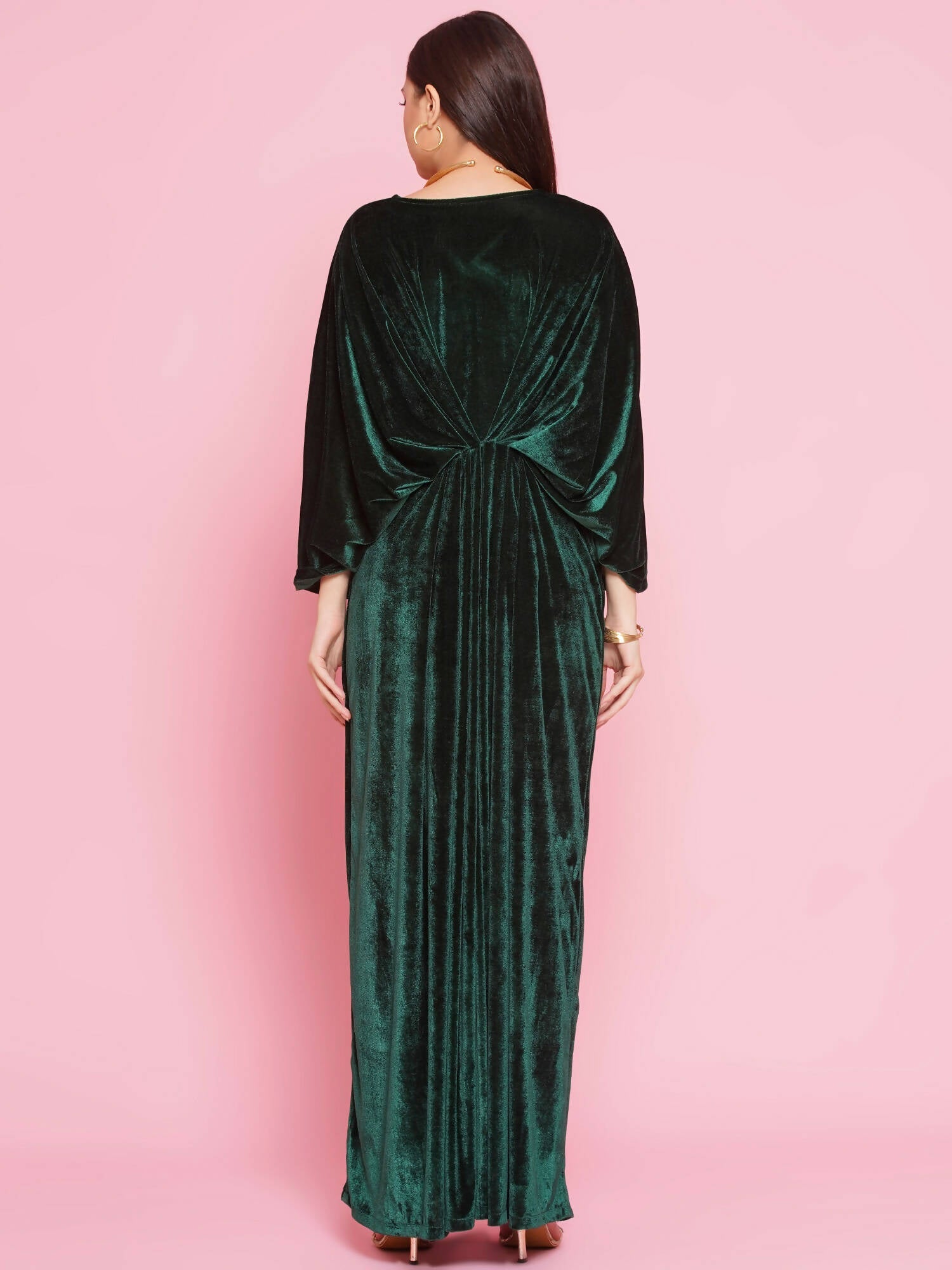 Women Republic Green Velvet Hand Embellished Gown | Swadesiicart