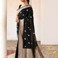 Joban Fashion Black Pure Katan Pure Handloom Banarasi Silk Saree | Swadesiicart