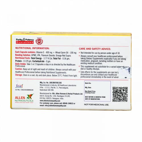 Allen Homeopathy Vitamin E Capsules | Swadesiicart