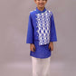 Lil Drama Shor-Gul Blue Kurta Pyjama with Jacket Set For Boys | Swadesiicart