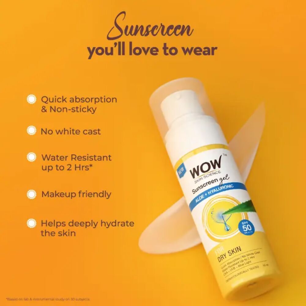 Wow Life Science Sunscreen Gel Dry Skin - Swadesiicart