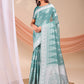 Shree Shyam Fashion Varnika Sea Green Linen Cotton Saree