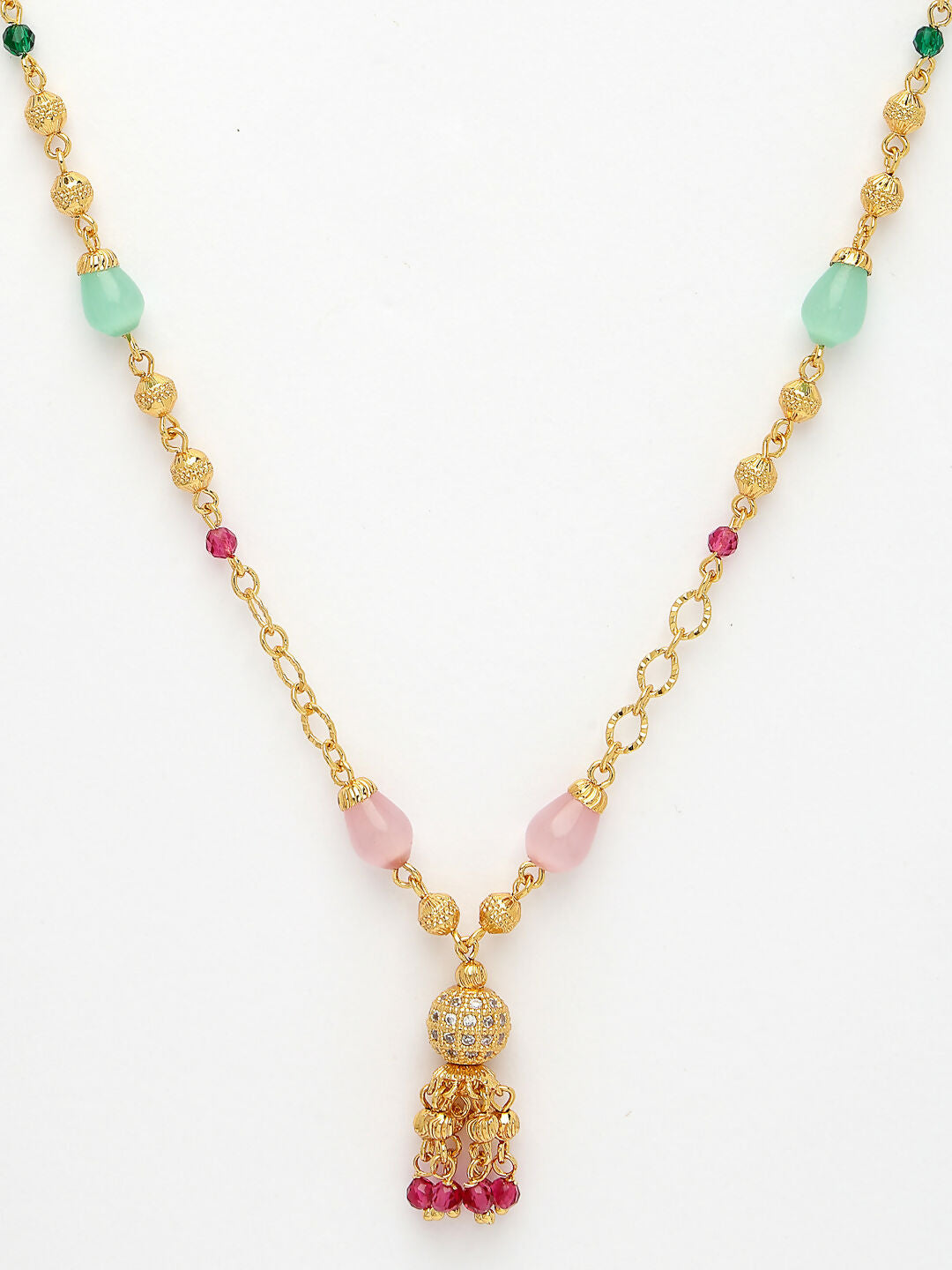 NVR Women's Multicolor Gold-Polished Minimal Chain - Swadesiicart