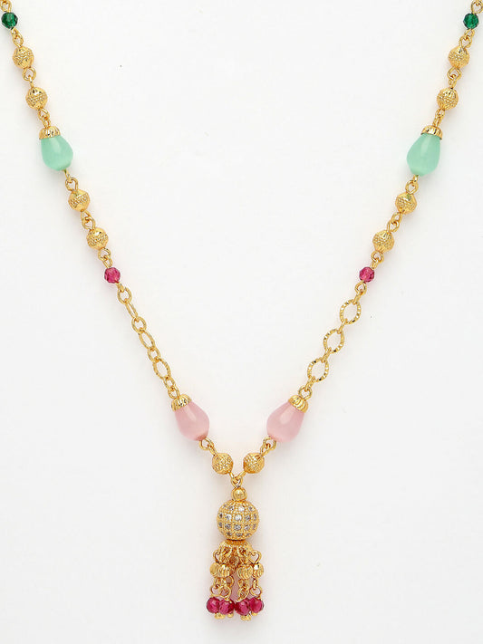 NVR Women's Multicolor Gold-Polished Minimal Chain - Swadesiicart