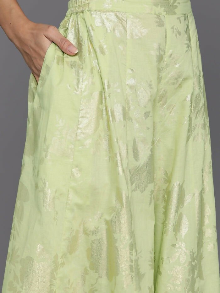 Ahalyaa Women's Traditional Wear Co-ods - Green - Swadesiicart