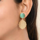 VOJ One Gram Gold-Polished Teal Colored Stone Studded Earrings - Swadesiicart