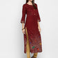 NOZ2TOZ Women's Maroon Printed Kurta- (1pc set) - Swadesiicart