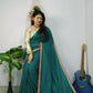Exclusive Collection Beautiful Khadi Cotton Handloom Saree With Beautiful Zari Border - Green - Swadesiicart