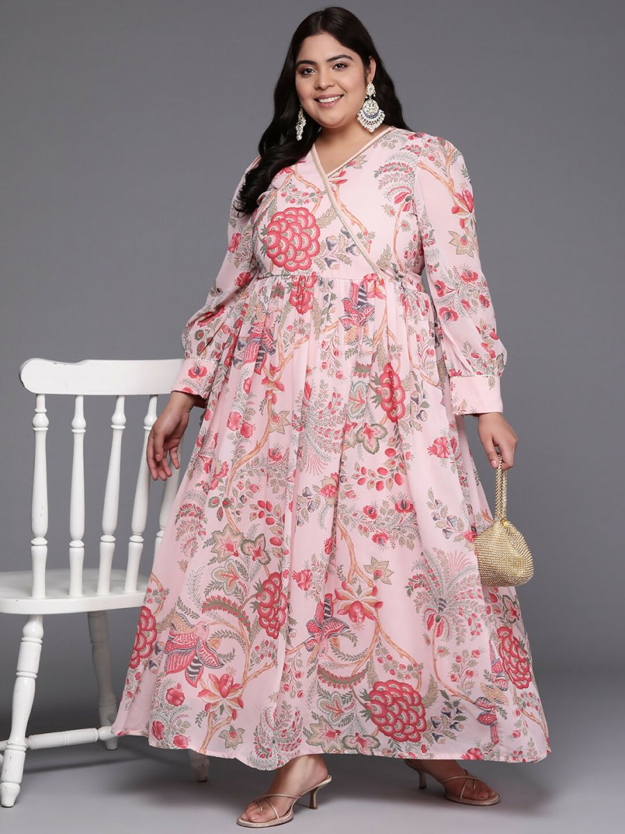 Ahalyaa Women's Traditional wear Ethnic Dress - Pink | Swadesiicart