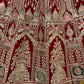 Jyoti Fashion Women's Red Velvet Dori, Multi Thread Embroidered with Diamond Work Wedding Lehenga Choli | Swadesiicart
