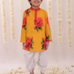 Lil Drama Genda Phool Mustard Kurta and White Dhoti Set for Boys | Swadesiicart