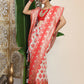 Shree Shyam Fashion Linen Cotton Red & White Saree