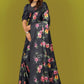 Aayaa Designer Printed Satin Saree - Multi Color