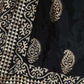 A R Silk Women's Gold Print Silk Black Dupattas and Chunnis