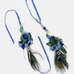 NVR Women & Men Set of 2 Blue Peacock Design Bhaiya Bhabhi Rakhi With Roli Chawal & Chocolate | Swadesiicart