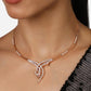 Jewel City Rose Gold-Plated CZ Studded Necklace for Women – Elegant Statement Jewelry for Parties, Weddings & Evening Wear | Swadesiicart