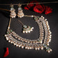 Jewel City Gold-Plated Kundan Bridal Necklace Set with Pearls & Green Stones Traditional Indian Jewelry for Weddings & Festive Wear | Swadesiicart