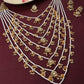 Jewel City Traditional Multi-Layer Kundan Pearl Rani Haar Set – Handcrafted Gold-Plated Indian Long Necklace with Earrings | Swadesiicart