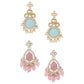 Jewel City Set Of 2 Gold-Plated Contemporary Drop Earrings | Swadesiicart