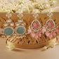 Jewel City Set Of 2 Gold-Plated Contemporary Drop Earrings | Swadesiicart