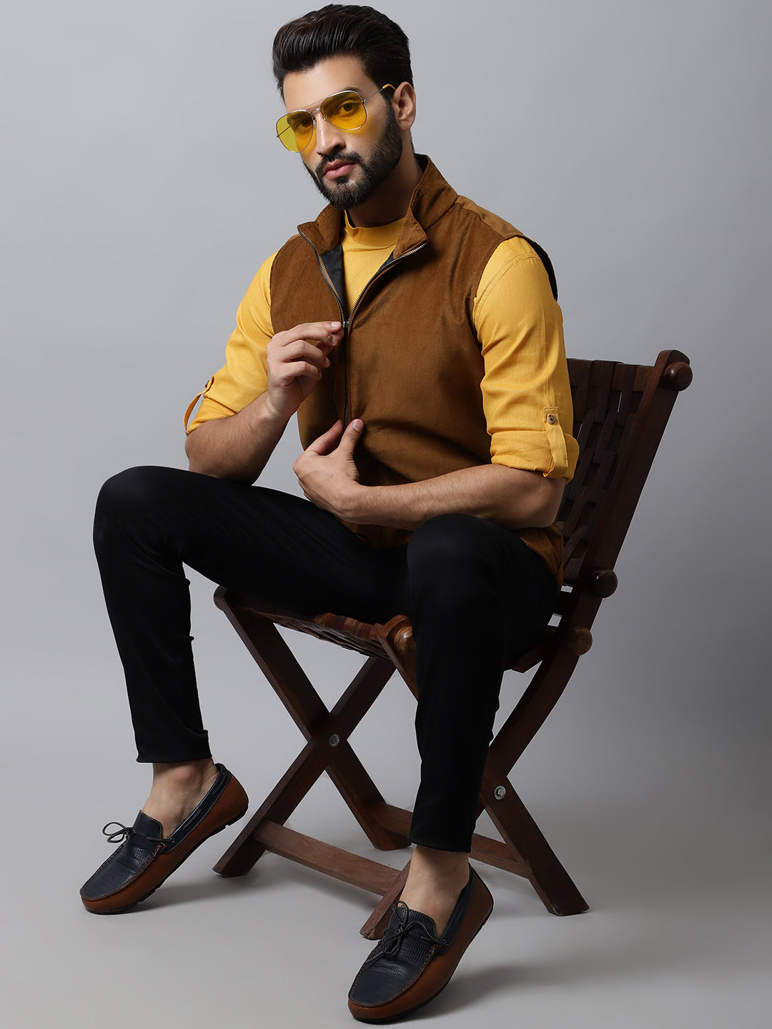 Even Apparels Men's Brown Nehru Jacket With Welt Pockets | Swadesiicart