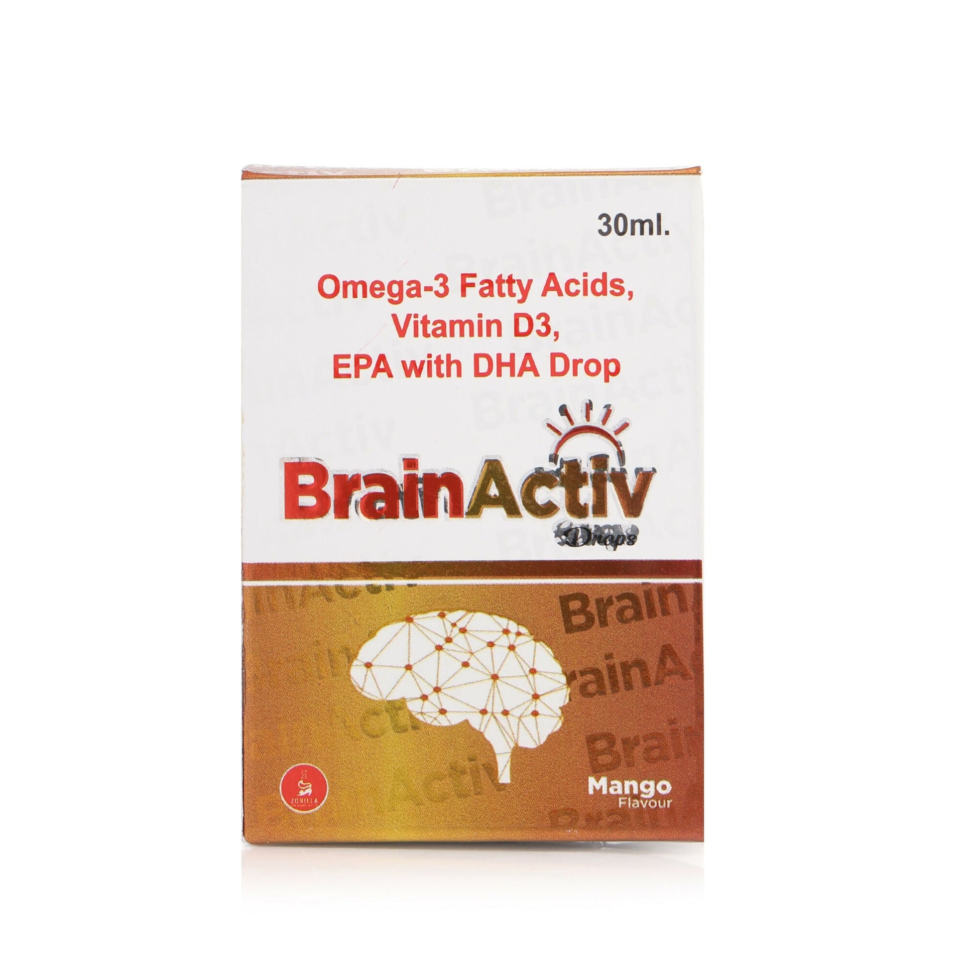 Zorilla Life Science BrainActiv Drop Omega-3 Fatty Acids, Vitamin D3, EPA with DHA | Swadesiicart