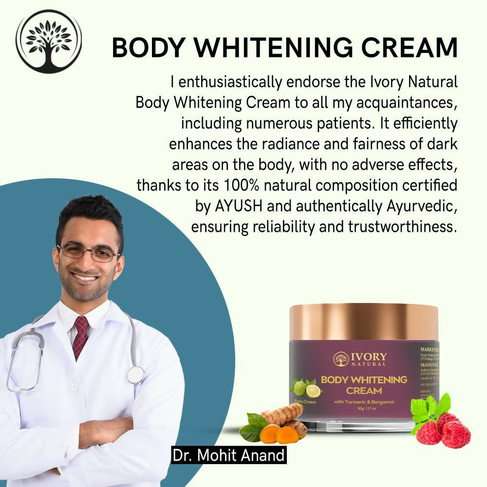 Ivory Natural Body Whitening Cream - Achieve Even Skin Tone And Smooth Texture For A Radiant Glow | Swadesiicart