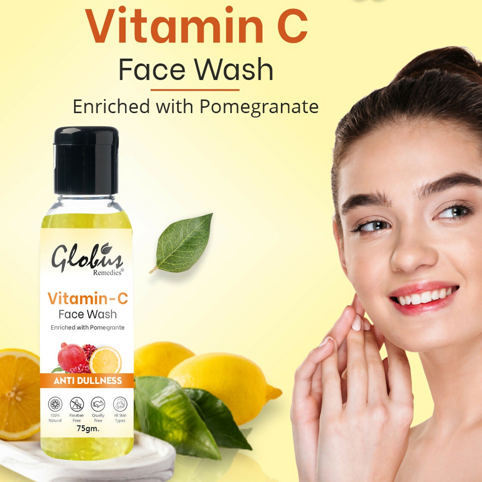 Globus Remedies Anti Ageing Globus Naturals Anti-Ageing Skin Brightening Vitamin C Face Wash | Swadesiicart