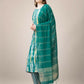 Jyoti Fashion Women's Teal Rayon Print with Embroidery & Fancy Lace Work Kurta with Trouser & Dupatta | Swadesiicart