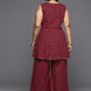 Ahalyaa Women's Traditional Wear Co-ords - Maroon - Swadesiicart