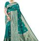 Vamika Banarasi Jacquard Weaving Green Saree (Siri Green) | Swadesiicart