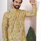 Anaita Yellow Digital Printed Work Cotton Straight Kurta