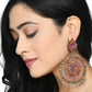 Mominos Fashion Johar Kamal Women's Pink & Orange Kundan Circles Earrings - Swadesiicart