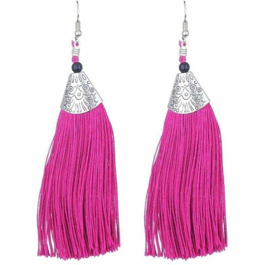 MS Fashion India Pink Fringe Earrings | Swadesiicart