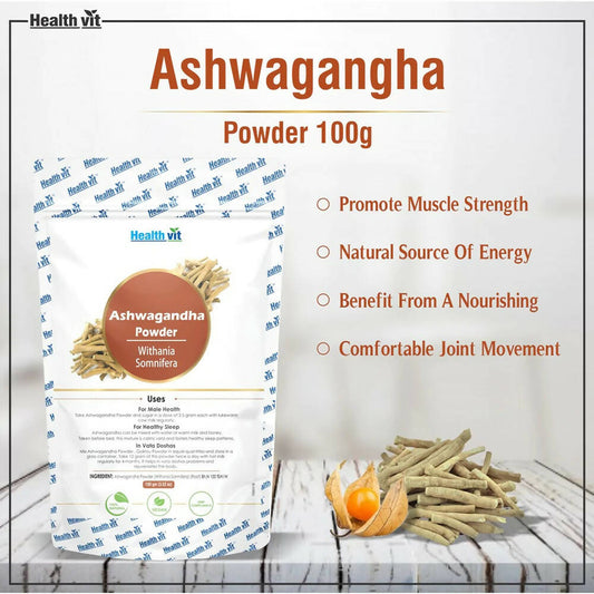 Healthvit Natural Ashwagandha Powder | Swadesiicart