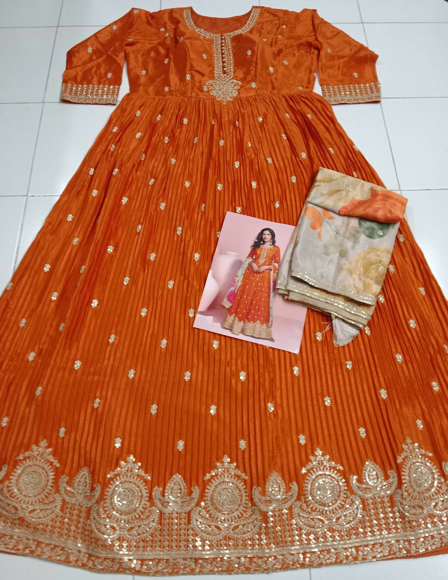 Anaita Yellow Embroidered Silk Anarkali Suits