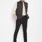 Even Apparels Brown Merino Men Woven Nehru Jacket | Swadesiicart