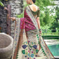 Vishnu Weaves Women's Magenta Paithani Patola Silk Zari Woven Saree with Unstitched Blouse - Swadesiicart