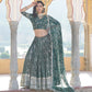 Lorenvalley Green Pure Viscose Jacquard With Embroidered Sequins work Lehenga Choli | Swadesiicart